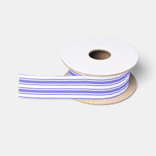 Lazo De Raso Rayas de caramelo azul y blanco