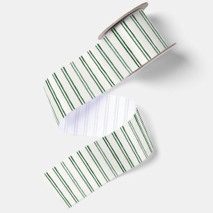 Lazo De Raso Rayas de Crema Verdes de Navidad