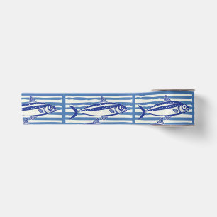 Lazo De Raso Rayas de sardinas azules y blancas