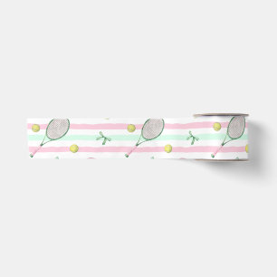 Lazo De Raso Rayas de tenis verde pálido y rosa