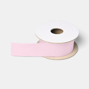 Lazo De Raso Rayas Elegantes Blanco - Rosa Claro