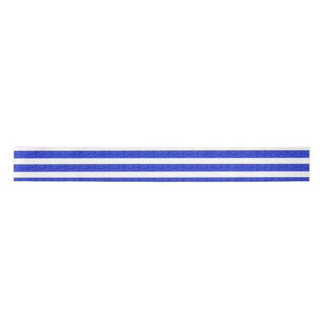 Lazo De Raso Rayas Frías Azules Geométricas  (Anverso)