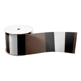 Lazo De Raso Rayas marrones, negras y blancas