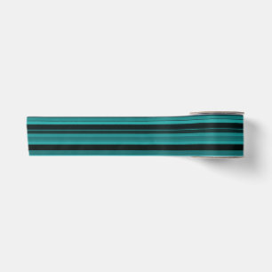 Lazo De Raso Rayas Negras Verde Azul