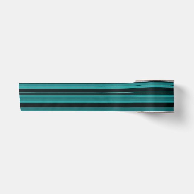 Lazo De Raso Rayas Negras Verde Azul (Anverso)