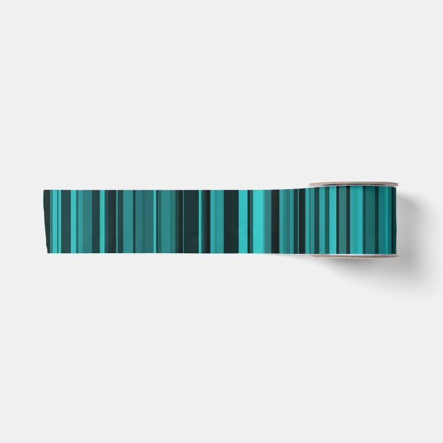 Lazo De Raso Rayas Negras Verde Azul (Anverso)