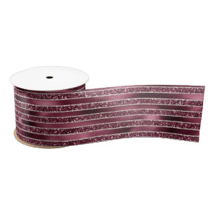 Lazo De Raso Rayas Purpurinas de oro rosa rosa rosa rojo de Bor