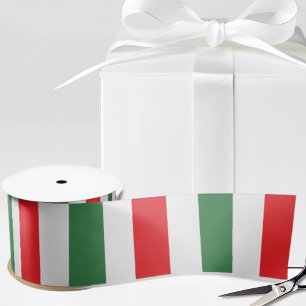 Lazo De Raso Rayas verticales de la bandera italiana sobre blan