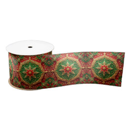 Lazo De Raso Red Green Decorative Holiday Satin Ribbon