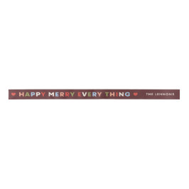 Lazo De Raso Red Happy Merry Everything Christmas Ribbon