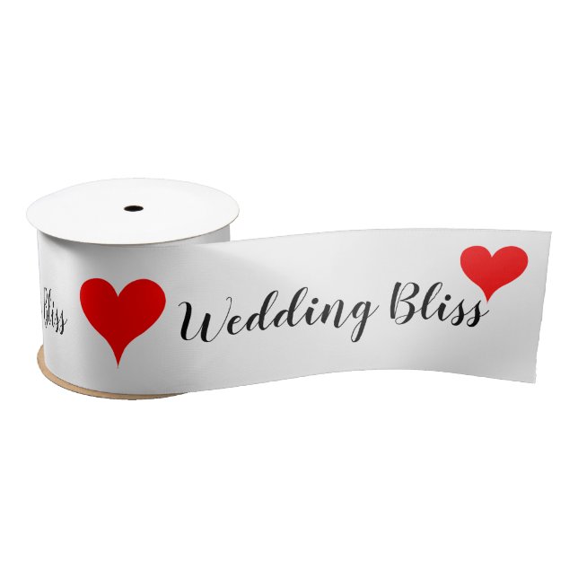 Lazo De Raso Red Hearts Wedding Bliss 3 INCH (Carrete)