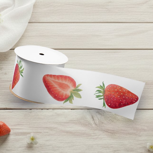 Lazo De Raso Red Lace Berry First Birthday  (Red Lace Berry First Birthday Satin Ribbon)