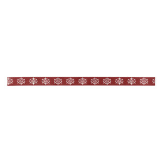Lazo De Raso Red Snowflake Ribbon