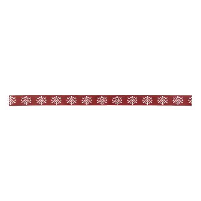 Lazo De Raso Red Snowflake Ribbon (Anverso)