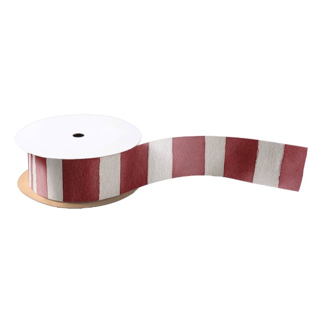 Lazo De Raso Red White Stripes Christmas (Carrete)