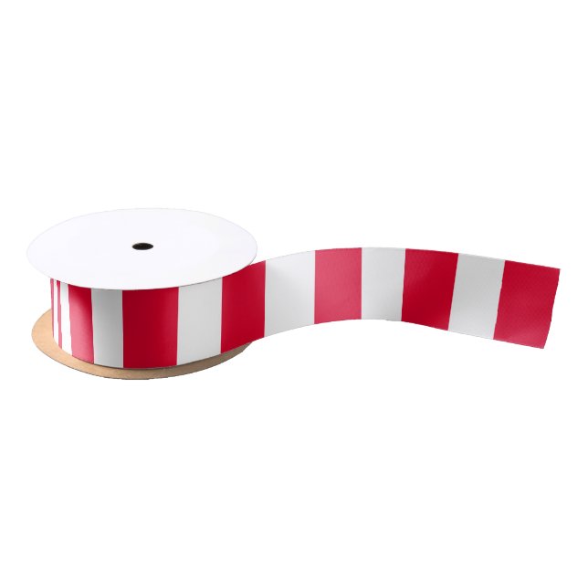 Lazo De Raso Red & White Thick Stripes (Carrete)