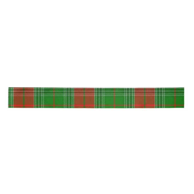 Lazo De Raso Red y Green Plaid (Anverso)