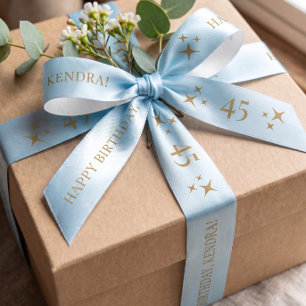 Lazo De Raso Regalo de cumpleaños personalizado azul suave para