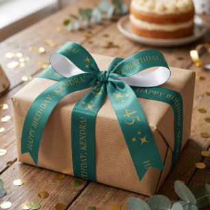 Lazo De Raso Regalo de cumpleaños personalizado turquesa para c