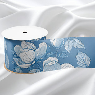 Lazo De Raso Regalo de dama de honor en Chinoiserie Azul y Blan