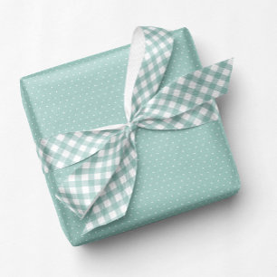 Lazo De Raso Regalo verde azulado de gingham clásico