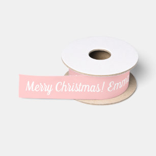 Lazo De Raso Regalos de Navidad rosados personalizados lindos