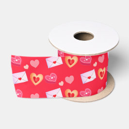 Lazo De Raso Regalos de San Valentín rosados y rojos y carta de