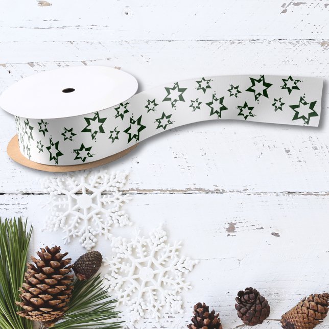 Lazo De Raso Regalos de vacaciones Personalizable Estrellas ver (Holiday Gifts Customizable Green Stars Satin Ribbon Lawn Care Service Marketing Material)
