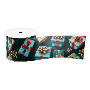 Lazo De Raso Regalos de vacaciones Wrap elegante Oro Azul Rojo 