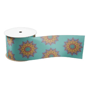 Lazo De Raso Reloj de mano pintado Mandala Cara 1