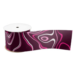 Lazo De Raso Remolinos abstractos damasco rosa caliente patrón 