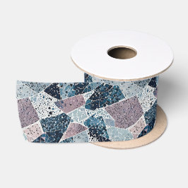 Lazo De Raso Resumen azul y malva Diseño Terrazzo