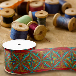 Lazo De Raso Resumen de Boho Hippie Guay Rojo Azul Trippy