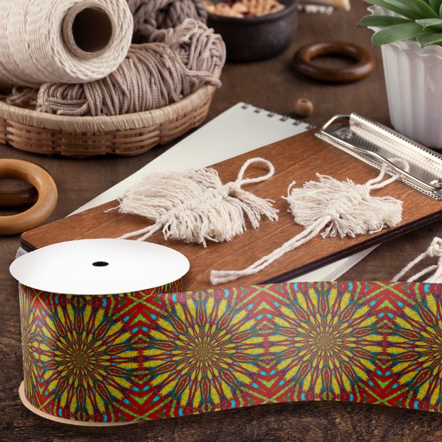 Lazo De Raso Resumen de la tribu floral amarilla y roja hippie (Subido por el creador)