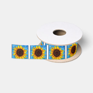 Lazo De Raso Resumen de pintura de girasol