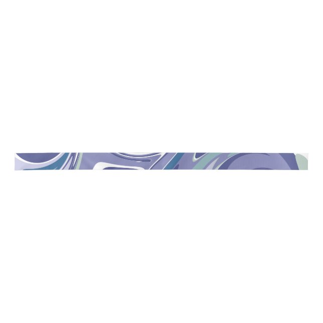 Lazo De Raso Resumen Marble azul Swirl Estilo Personalizado (Anverso)