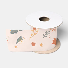 Lazo De Raso Retro Boho acuarela Arcoiris Neutral