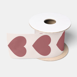 Lazo De Raso Retro Hearts Pink Burgundy Y2K Style