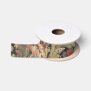 Lazo De Raso Rica Tapicería de Brocado Floral Antiguo Victorian