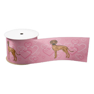Lazo De Raso Ridgeback Rhodesia Perro Amor Patrón Corazón Rosa