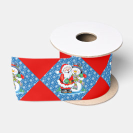 Lazo De Raso Riéndose de Santa Claus y la nieve de los Navidade