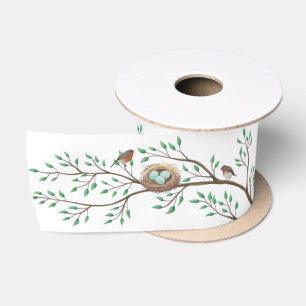 Lazo De Raso Robin Birds Nest Eggs Spring Baby Shower