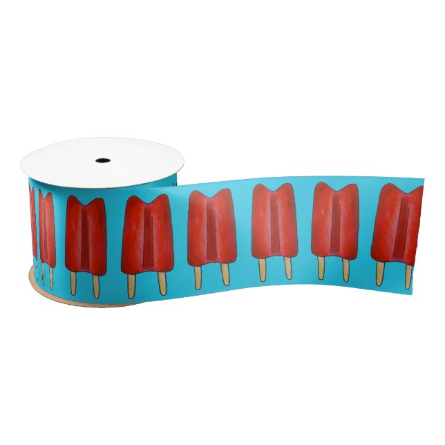 Lazo De Raso Rojo Blue Popsicles Cherry Twin Pop Julio 4 EEUU (Carrete)