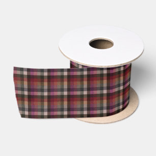 Lazo De Raso Rojo texturizado, gris, cuadros frambuesa.