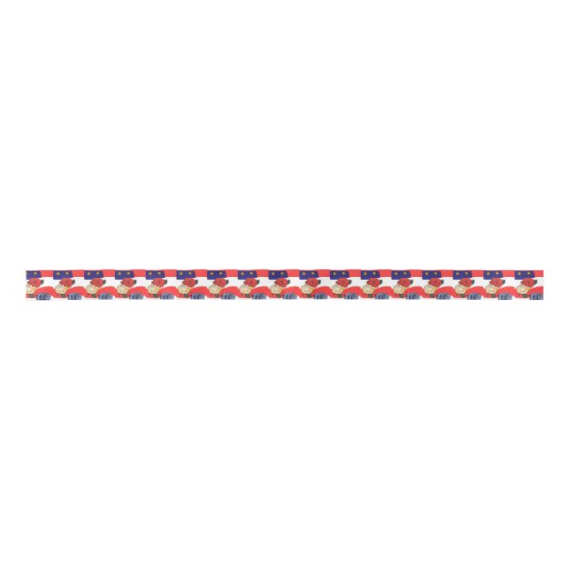Lazo De Raso Roll de cinta satinado de 1,5 pulgadas, rojo/blanc (Anverso)