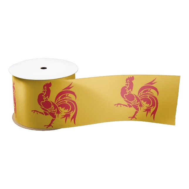 Lazo De Raso Rooster Rojo (Bandera de Valonia) (Carrete)