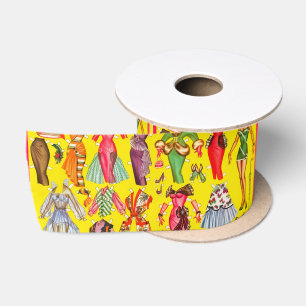 Lazo De Raso Ropa de moda de muñecas de papel retro de los años
