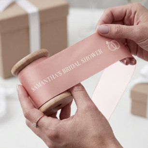 Lazo De Raso Rosa claro Personalizado ducha de novia