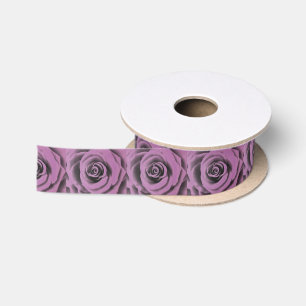 Lazo De Raso Rosa de lavanda negra grande y artística