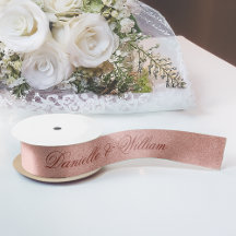Rosa Dorado Rosa Caligrafía Elegante Glitter Boda
